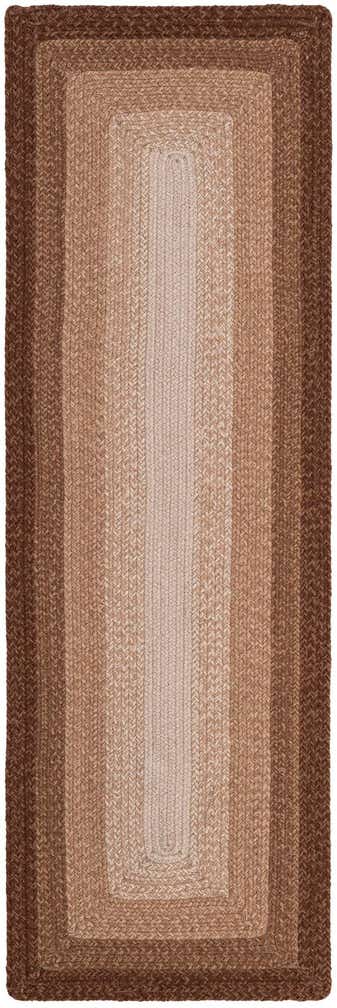 2' x 6' 1 Handmade Hand Braided Wool Runner Rug