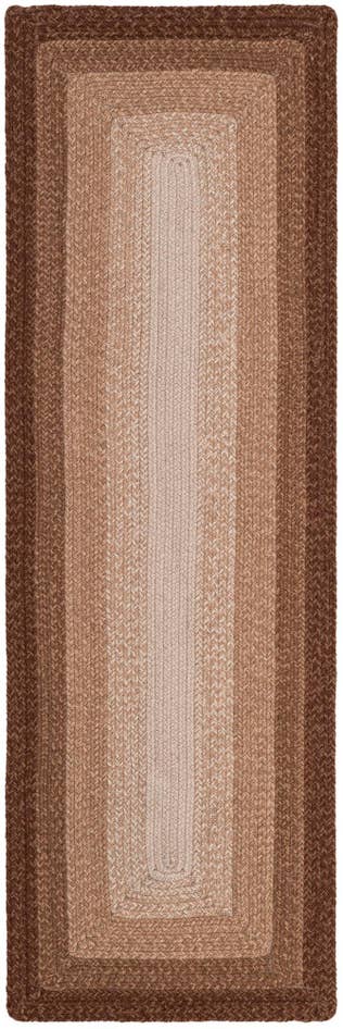 Detail image of 2' x 6' 1 Handmade Hand Braided Wool Runner Rug