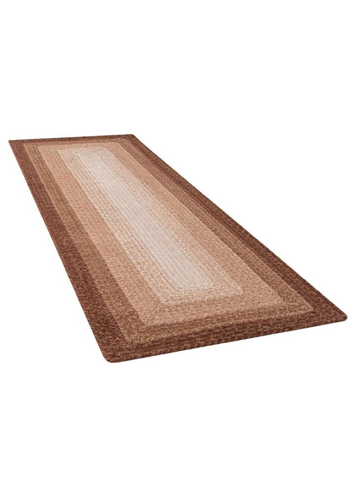 2' x 6' 1 Handmade Hand Braided Wool Runner Rug