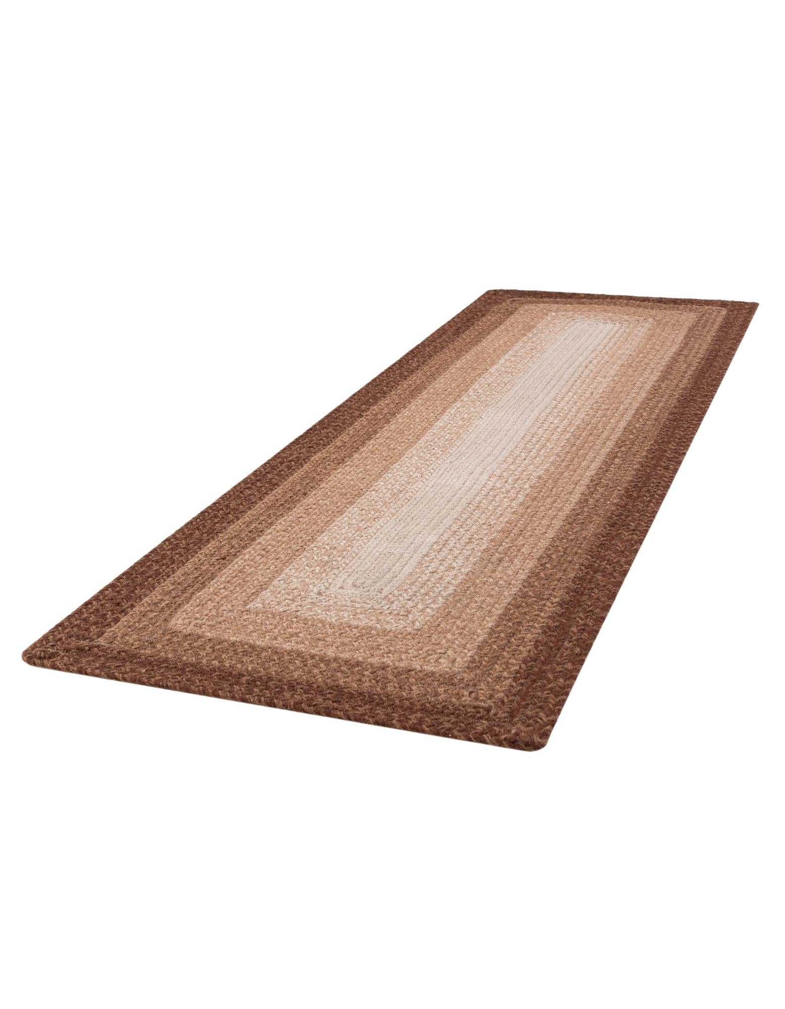 2' x 6' 1 Handmade Hand Braided Wool Runner Rug
