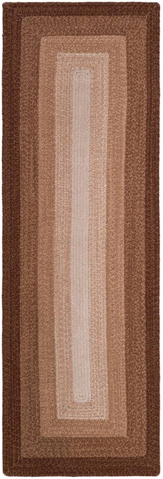 Detail image of 2' 7 x 8' Handmade Hand Braided Wool Runner Rug