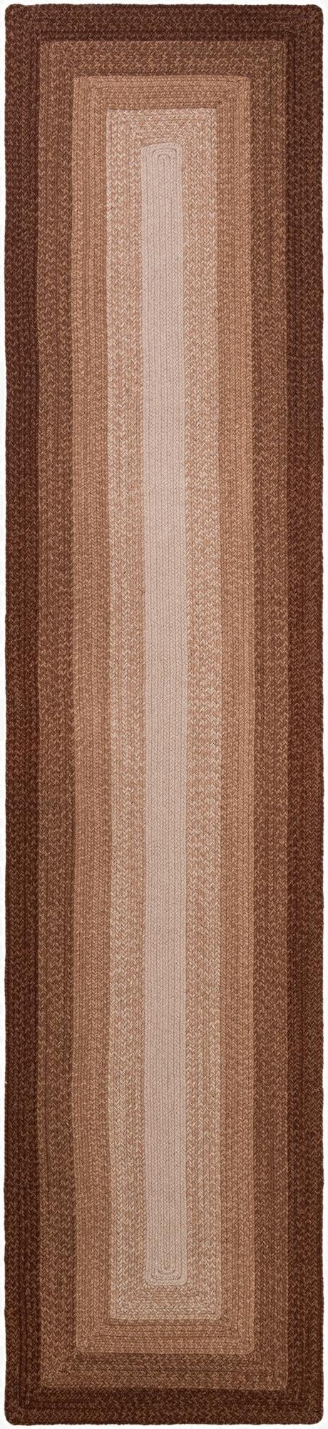 2' 7 x 12'  Hand Hand Braided Wool Runner Rug