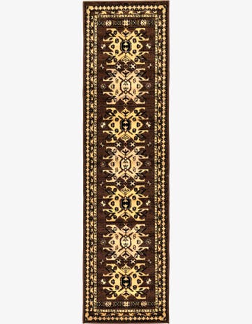 Brown Heriz Design Runner Rug