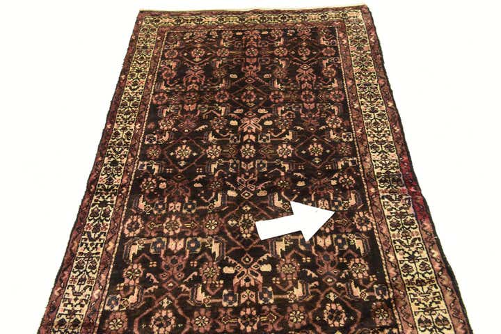 105cm x 305cm anudado a mano Hossainabad Alfombra Persa Lana Pasillera