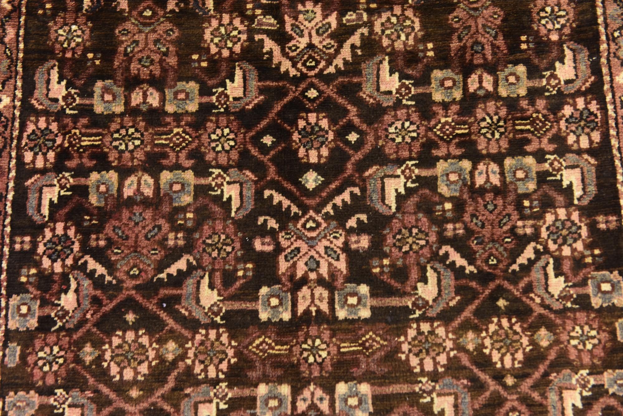 105cm x 305cm anudado a mano Hossainabad Alfombra Persa Lana Pasillera