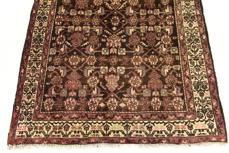 Detail image of 105cm x 305cm anudado a mano Hossainabad Alfombra Persa Lana Pasillera