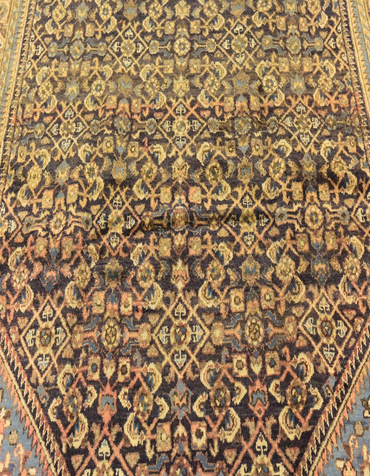 Detail image of 5' x 9' 9 Hand Knotted Hossainabad Persian Wool Runner Rug