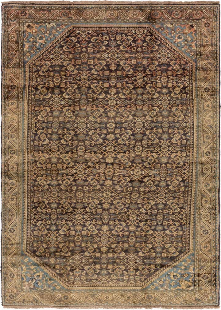 5' x 9' 9 Hand Knotted Hossainabad Persian Wool Runner Rug