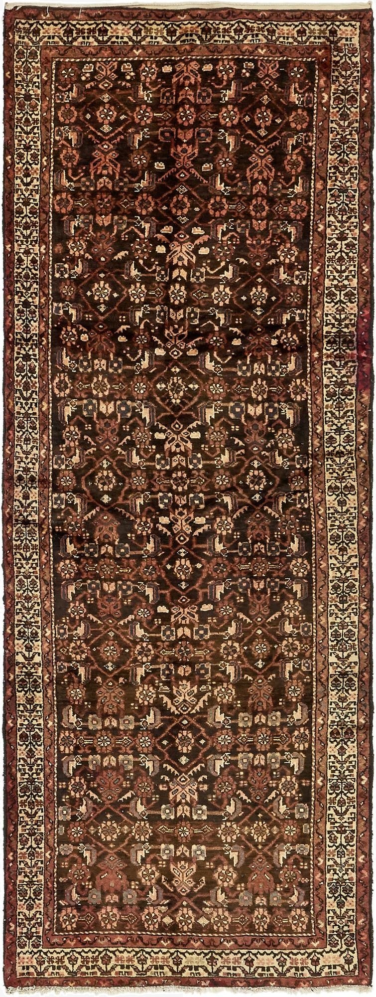 3' 6 x 10'  Hand Knotted Hossainabad Persian Wool Runner Rug