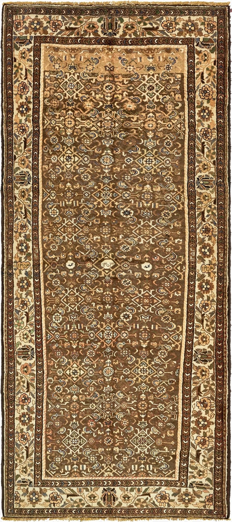 5' 8 x 13' 3  Hand Knotted Hossainabad Persian Wool Runner Rug
