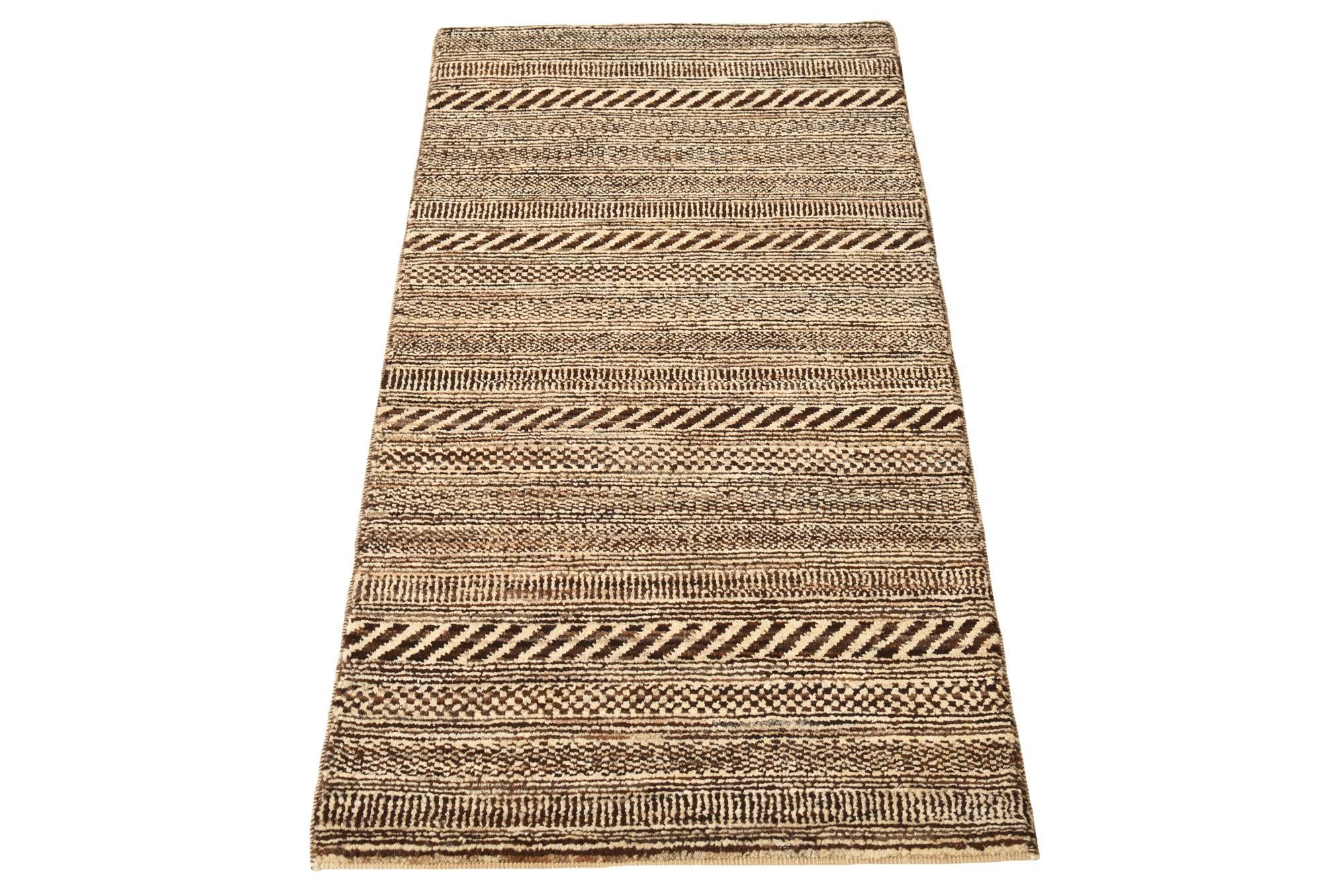 2' 1 x 4' 1 Hand Knotted Kashkuli Gabbeh Oriental Wool Runner Rug