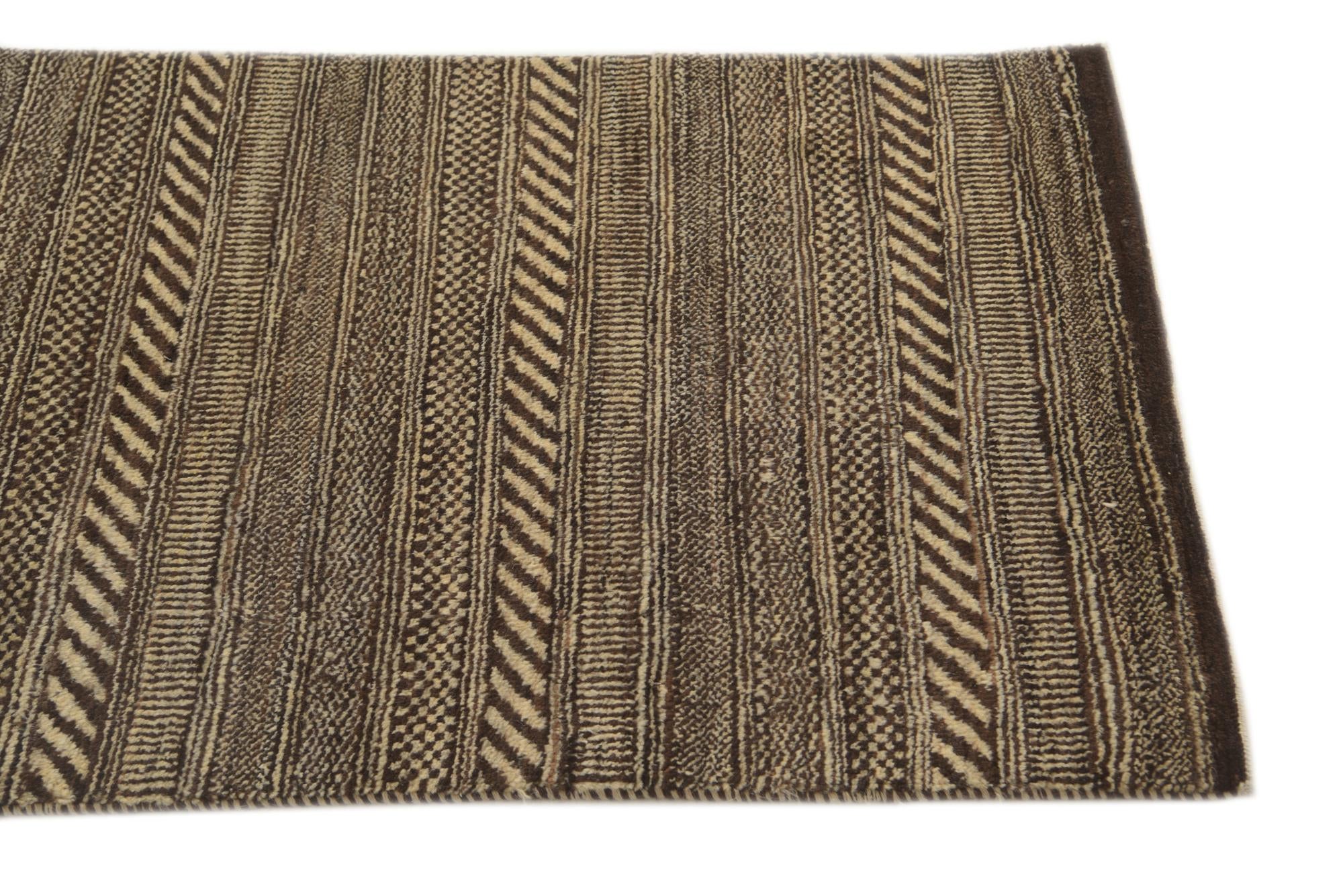 2' 4 x 4' 7 Hand Knotted Kashkuli Gabbeh Oriental Wool Runner Rug