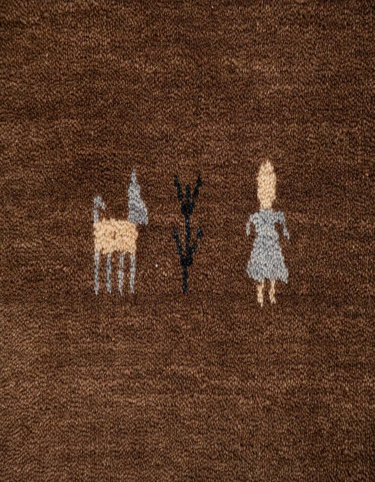 Detail image of 2' 8 x 10'  Hand Knotted Kashkuli Gabbeh Wool Runner Rug