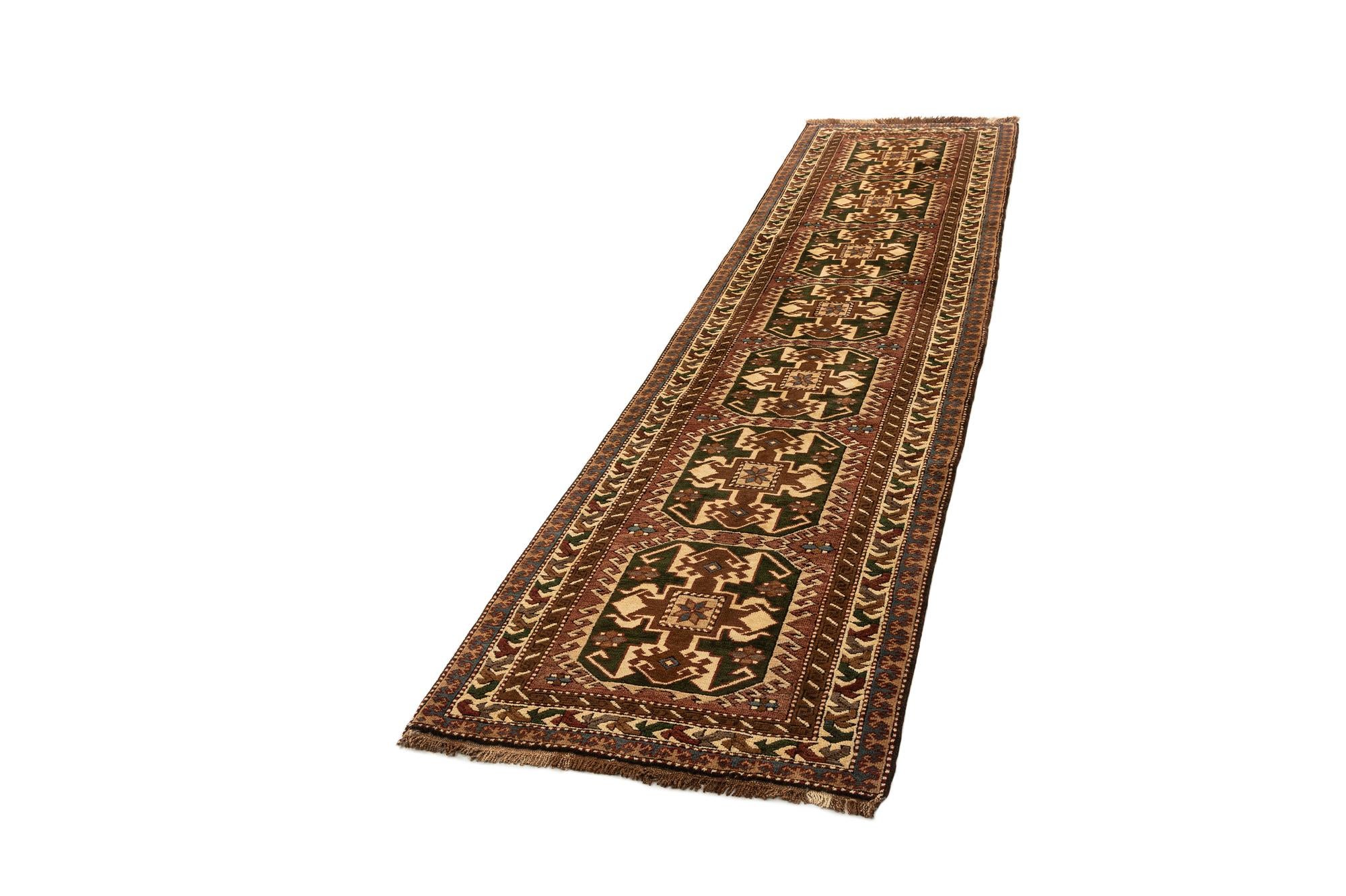 3' x 11' 8 Hand Knotted Kazak Wool Runner Rug