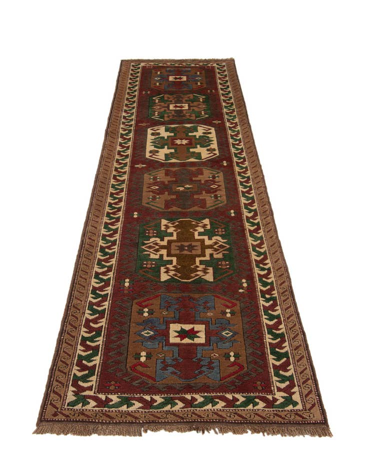 Detail image of 3' x 9' 9  Hand Knotted Kazak Wool Runner Rug