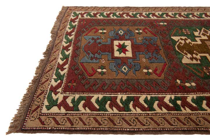 3' x 9' 9 Hand Knotted Kazak Wool Runner Rug