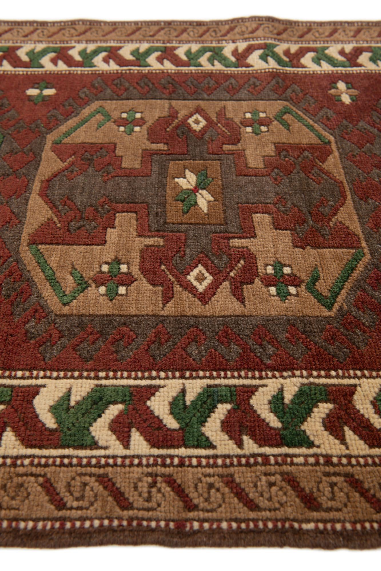 3' x 9' 9 Hand Knotted Kazak Wool Runner Rug