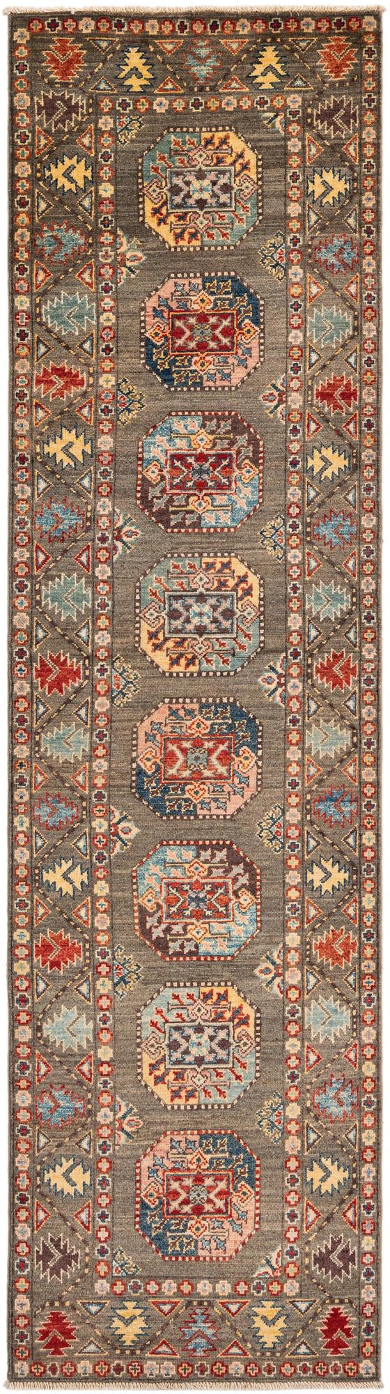 2' 7 x 10' Hand Knotted Kazak Runner Rug
