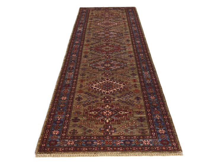 Detail image of 2' 11 x 9' 7 Hand Knotted Kazak Runner Rug