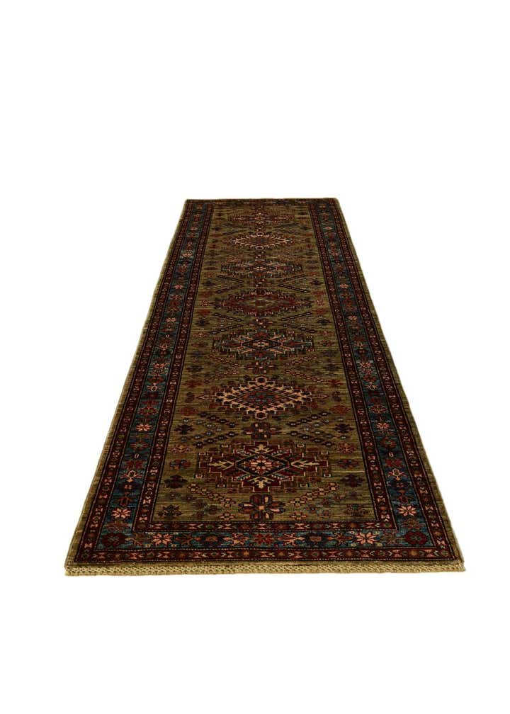 2' 11 x 9' 7 Hand Knotted Kazak Runner Rug