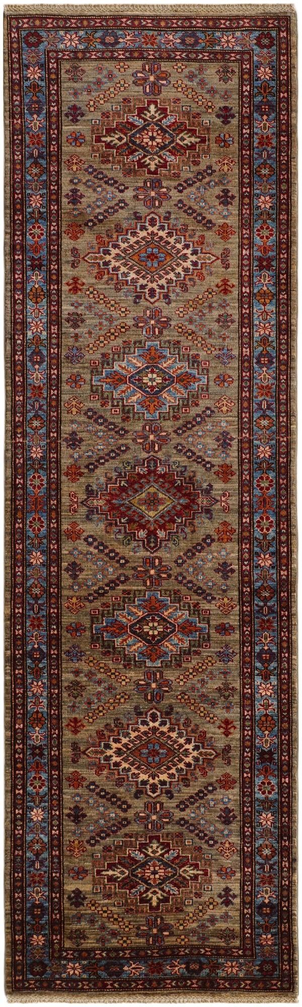 2' 11 x 9' 7 Hand Knotted Kazak Runner Rug