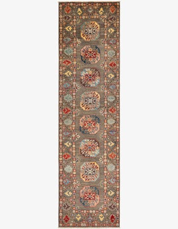 2' 7 x 10' Hand Knotted Kazak Runner Rug