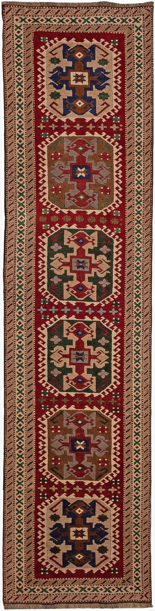 3' 2 x 12' 7 Kazak Runner Rug