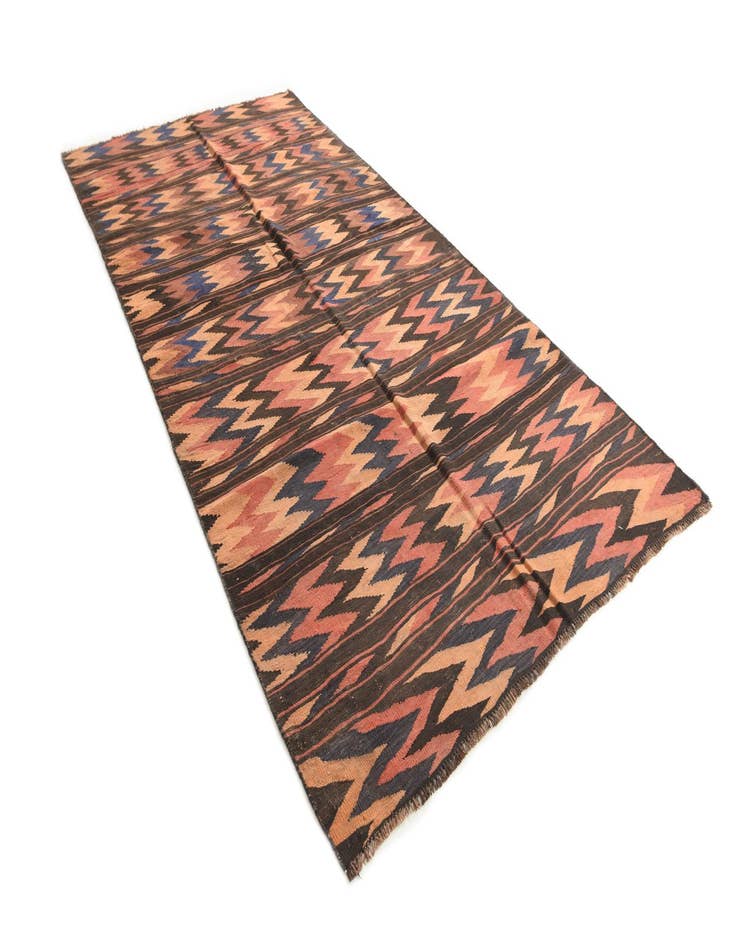 Detail image of 5' 2 x 10' 2  Hand Woven Kilim Afghan Wool Runner Rug