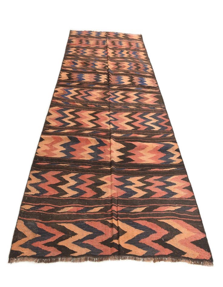 Detail image of 5' 2 x 10' 2  Hand Woven Kilim Afghan Wool Runner Rug