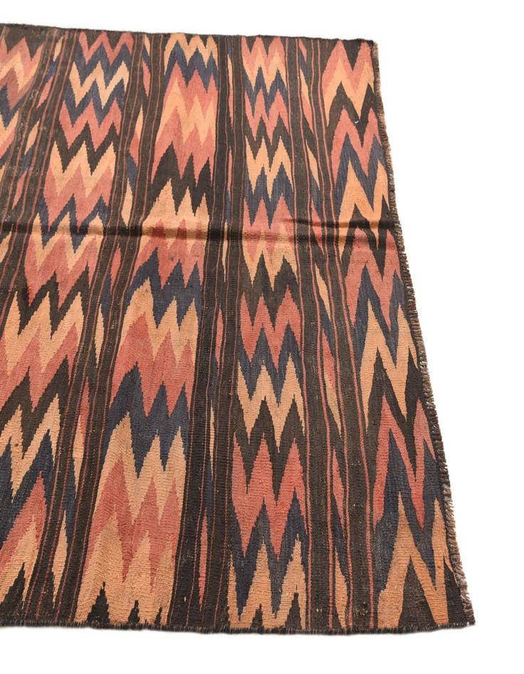 Detail image of 5' 2 x 10' 2  Hand Woven Kilim Afghan Wool Runner Rug