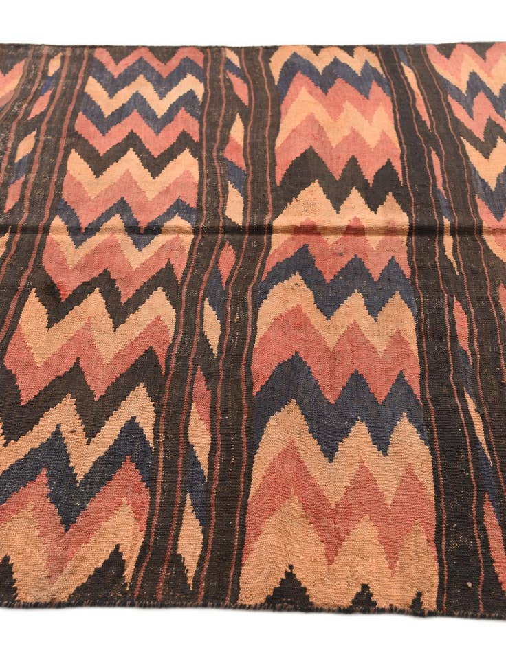 Detail image of 5' 2 x 10' 2  Hand Woven Kilim Afghan Wool Runner Rug