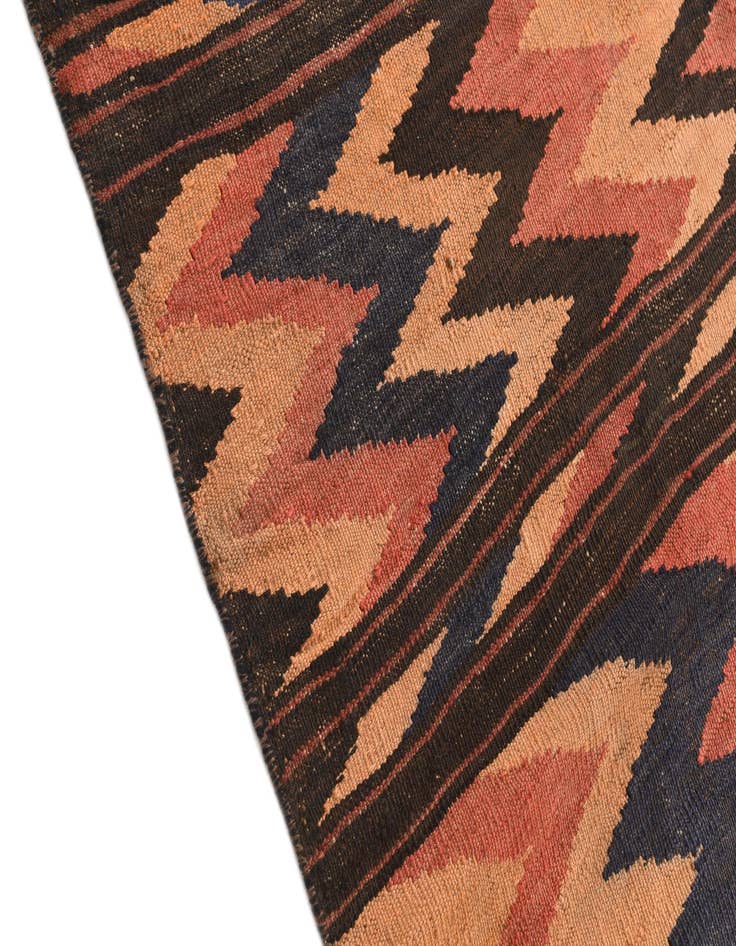 Detail image of 5' 2 x 10' 2  Hand Woven Kilim Afghan Wool Runner Rug