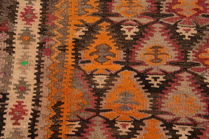 3' 5 x 12' 5 Hand Woven Kilim Fars Wool Runner Rug