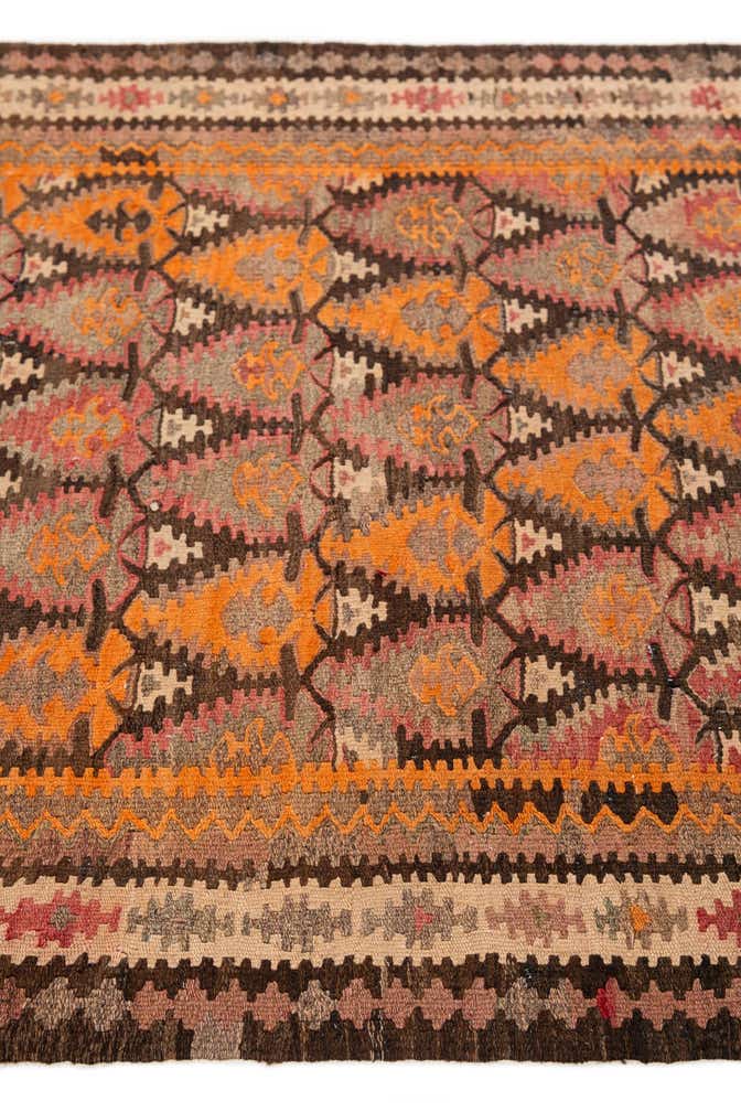 3' 5 x 12' 5 Hand Woven Kilim Fars Wool Runner Rug