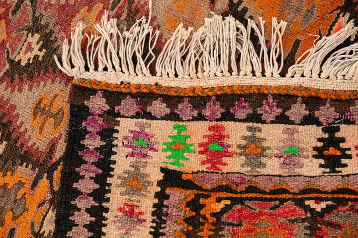 3' 5 x 12' 5 Hand Woven Kilim Fars Wool Runner Rug