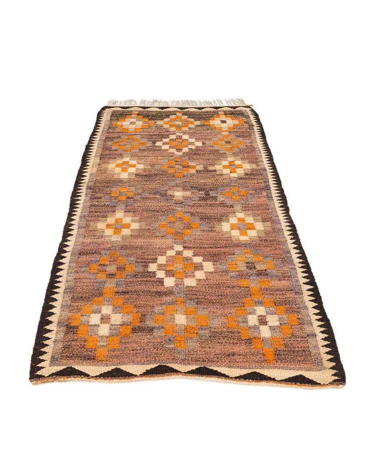 Detail image of 3' 9 x 7' 4 Hand Woven Kilim Fars Wool Runner Rug