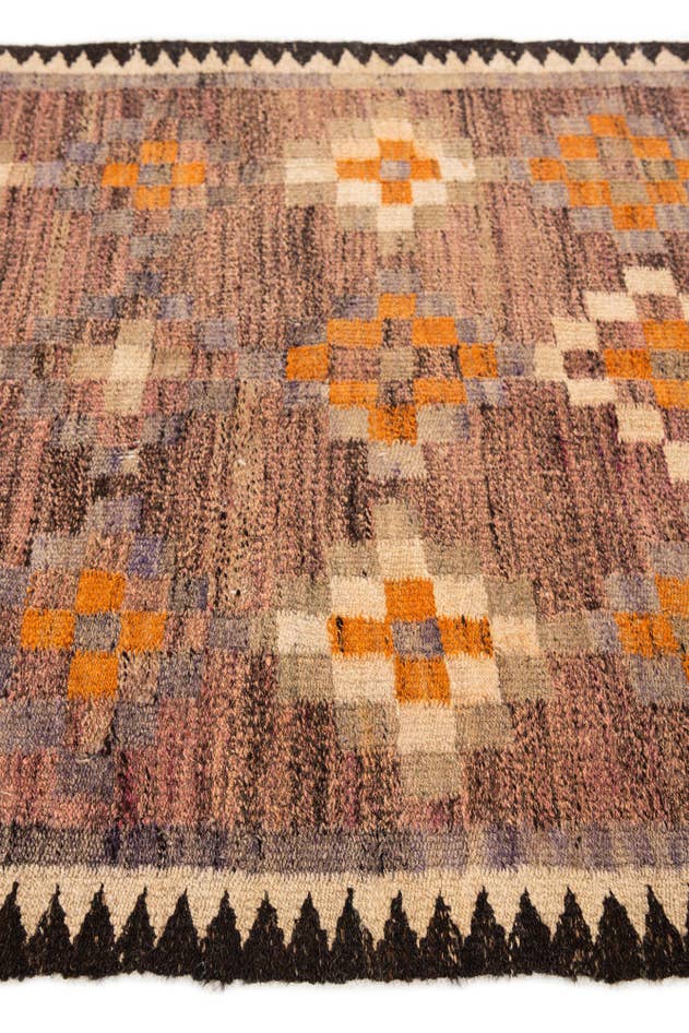 Detail image of 3' 9 x 7' 4 Hand Woven Kilim Fars Wool Runner Rug