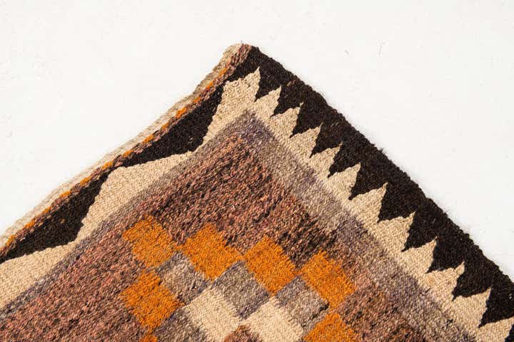 3' 9 x 7' 4 Hand Woven Kilim Fars Wool Runner Rug