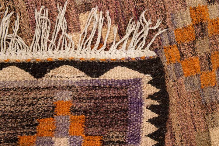 3' 9 x 7' 4 Hand Woven Kilim Fars Wool Runner Rug