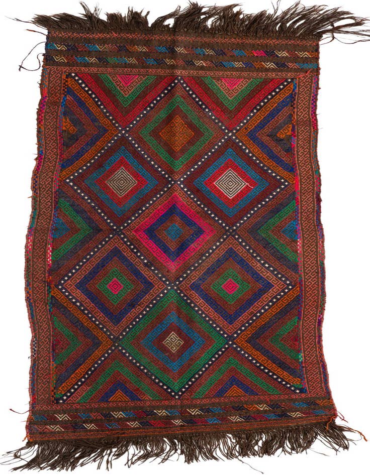 Detail image of 2' 6 x 6' 2 Hand Knotted Kilim Fars Persian Wool Runner Rug