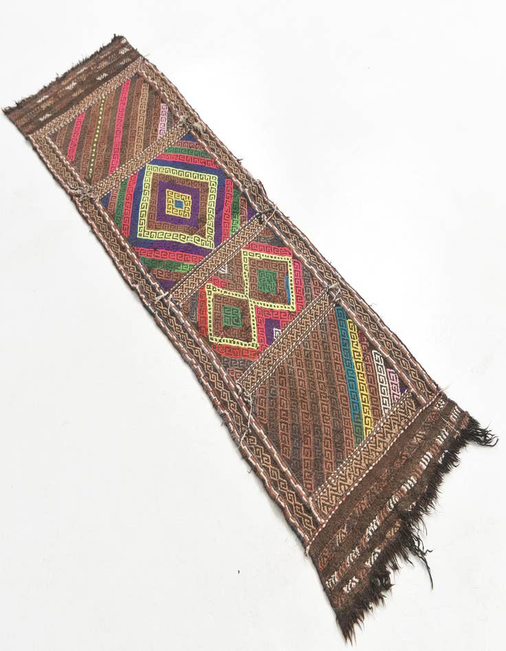 Detail image of 2' x 6' 10  Hand Knotted Kilim Fars Persian Wool Runner Rug