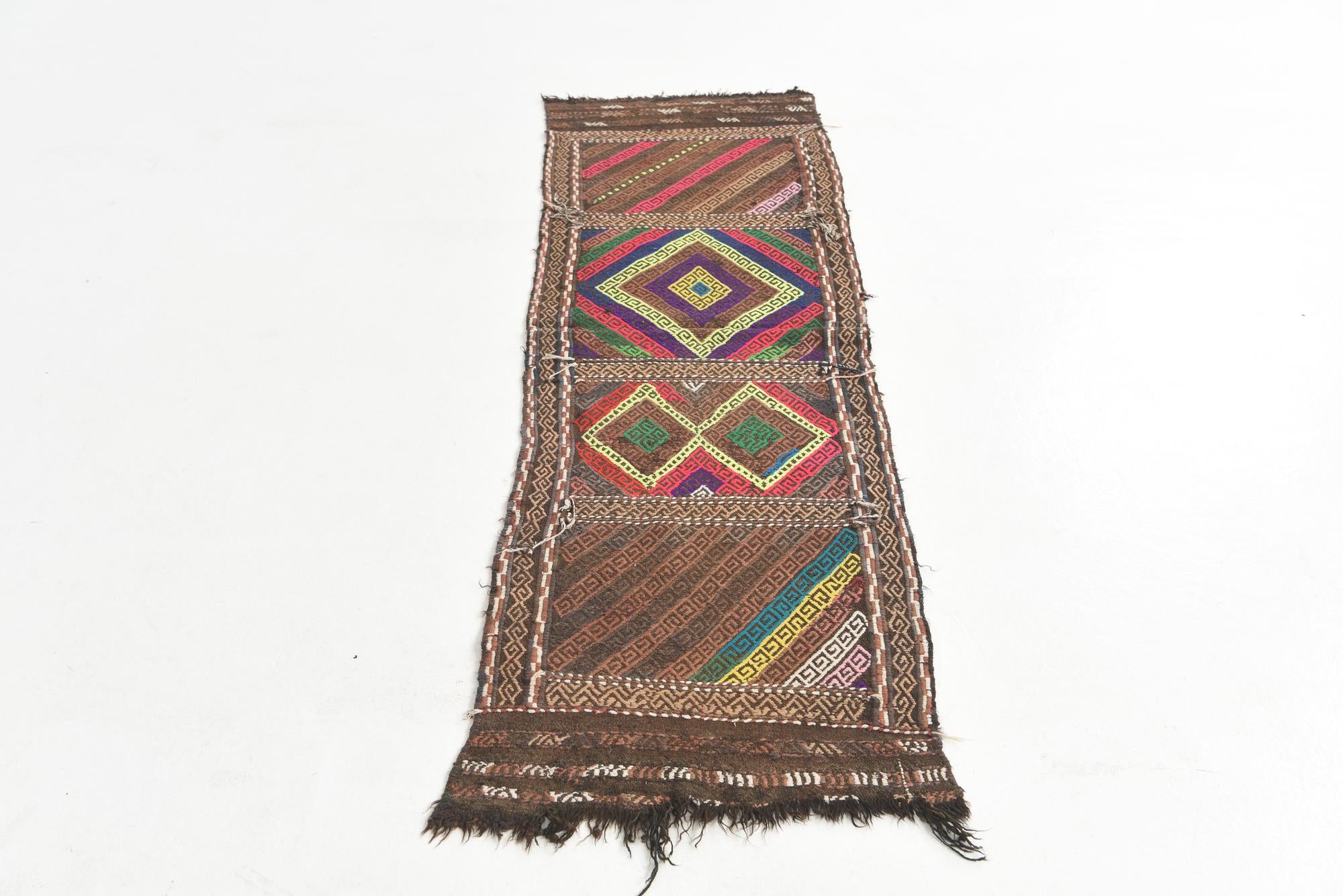 2' x 6' 10 Hand Knotted Kilim Fars Persian Wool Runner Rug