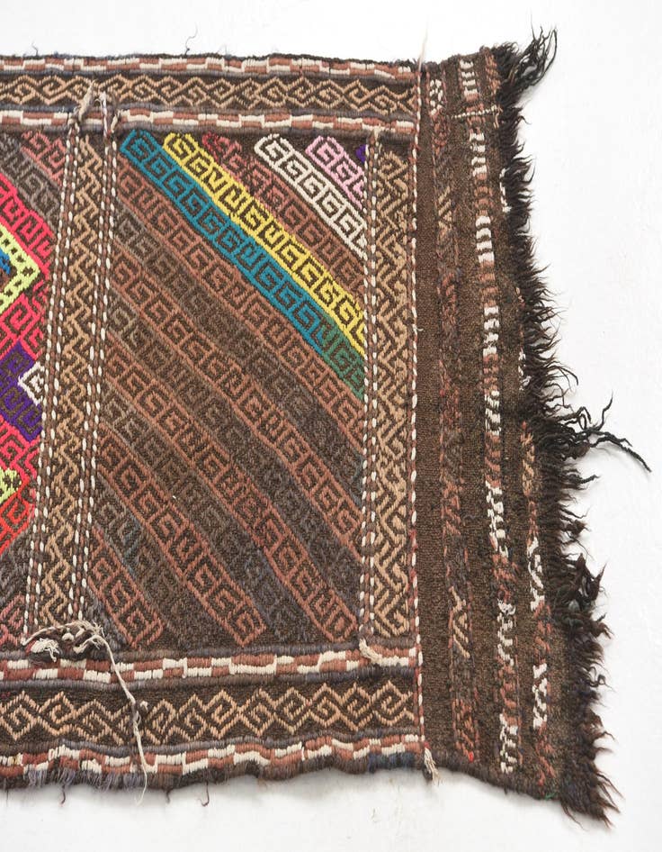 Detail image of 2' x 6' 10  Hand Knotted Kilim Fars Persian Wool Runner Rug