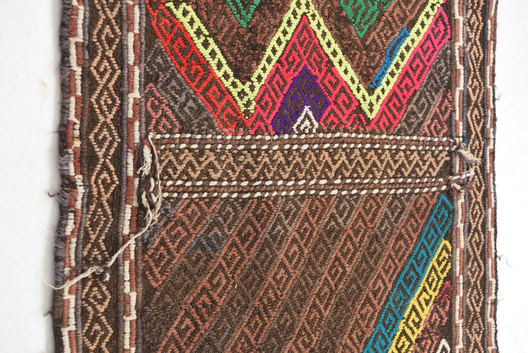 2' x 6' 10 Hand Knotted Kilim Fars Persian Wool Runner Rug
