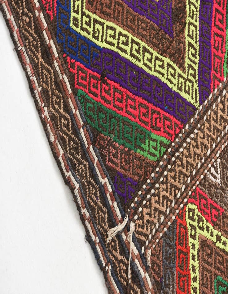 Detail image of 2' x 6' 10  Hand Knotted Kilim Fars Persian Wool Runner Rug