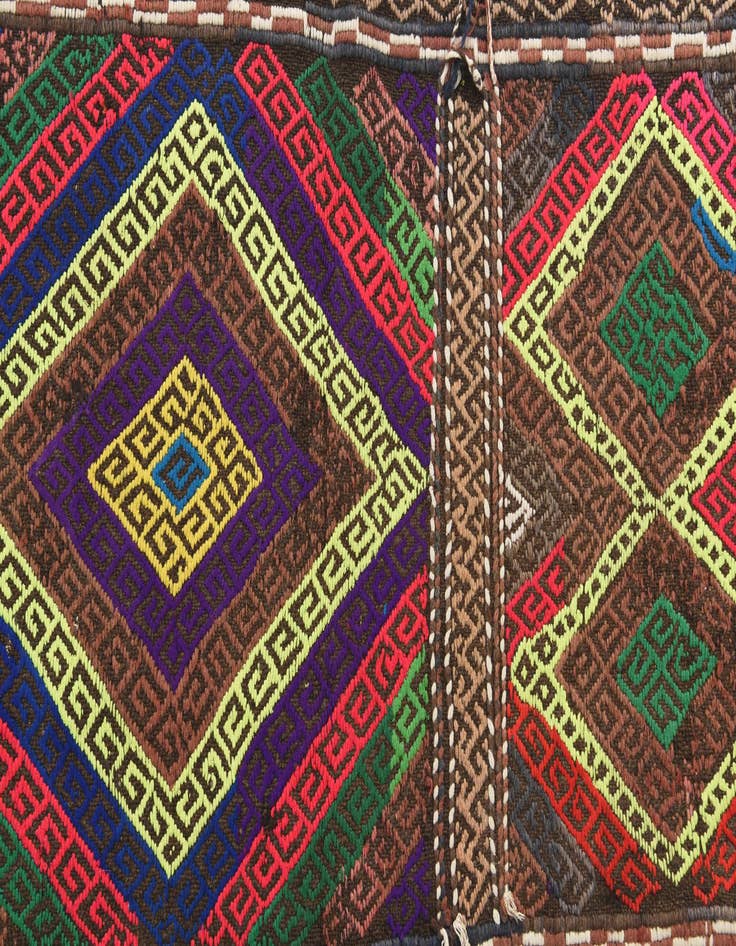 Detail image of 2' x 6' 10  Hand Knotted Kilim Fars Persian Wool Runner Rug