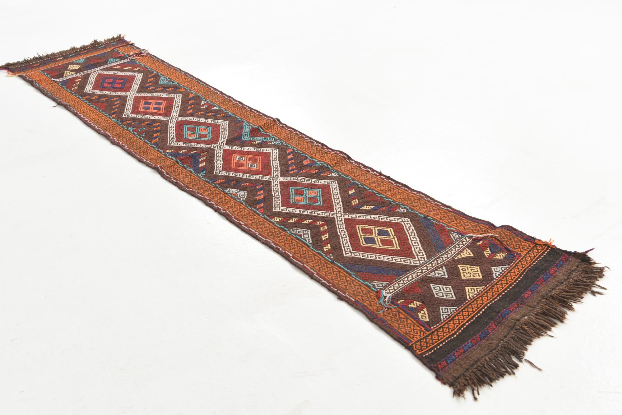 2' x 9' 9 Hand Knotted Kilim Fars Persian Wool Runner Rug