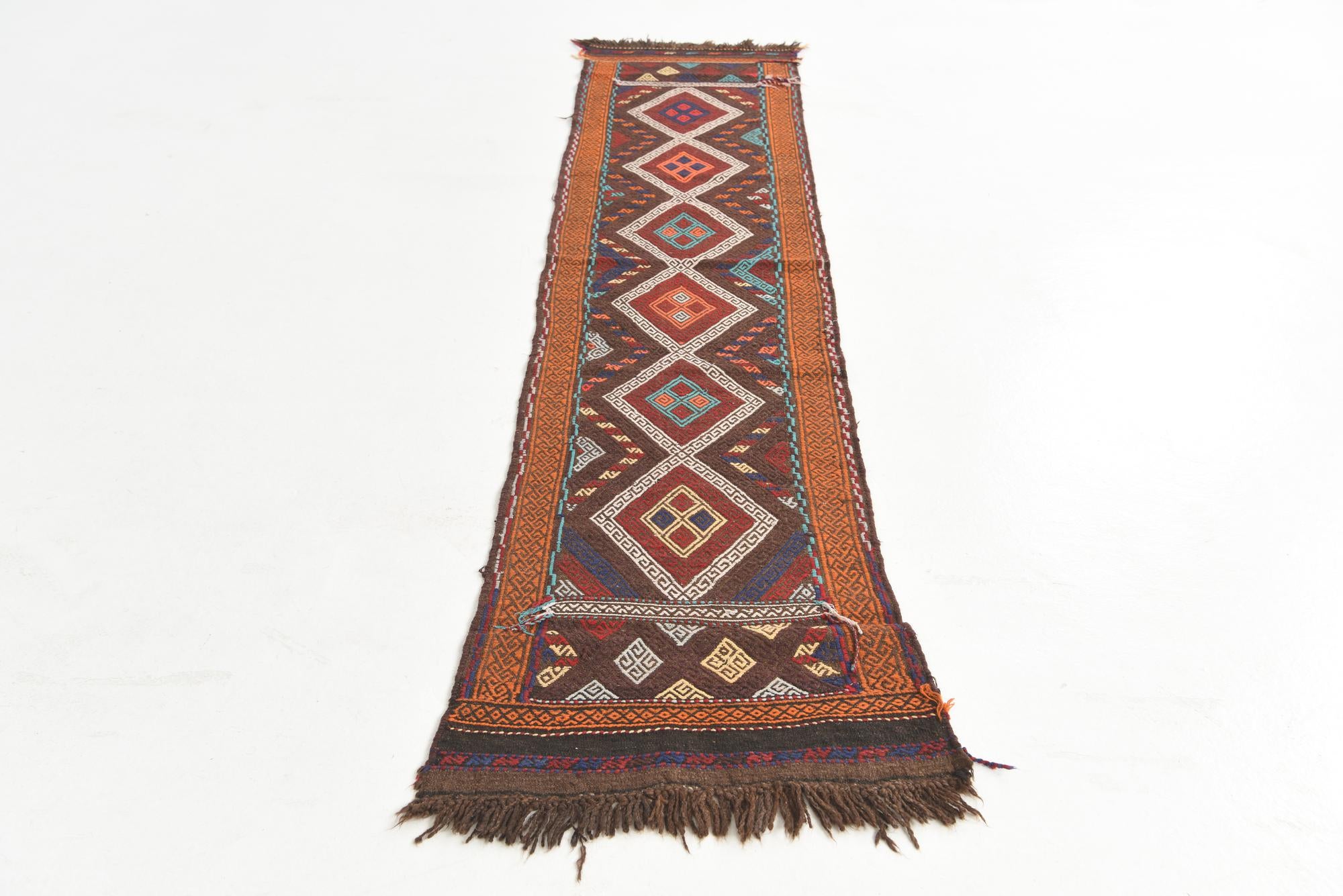 2' x 9' 9 Hand Knotted Kilim Fars Persian Wool Runner Rug