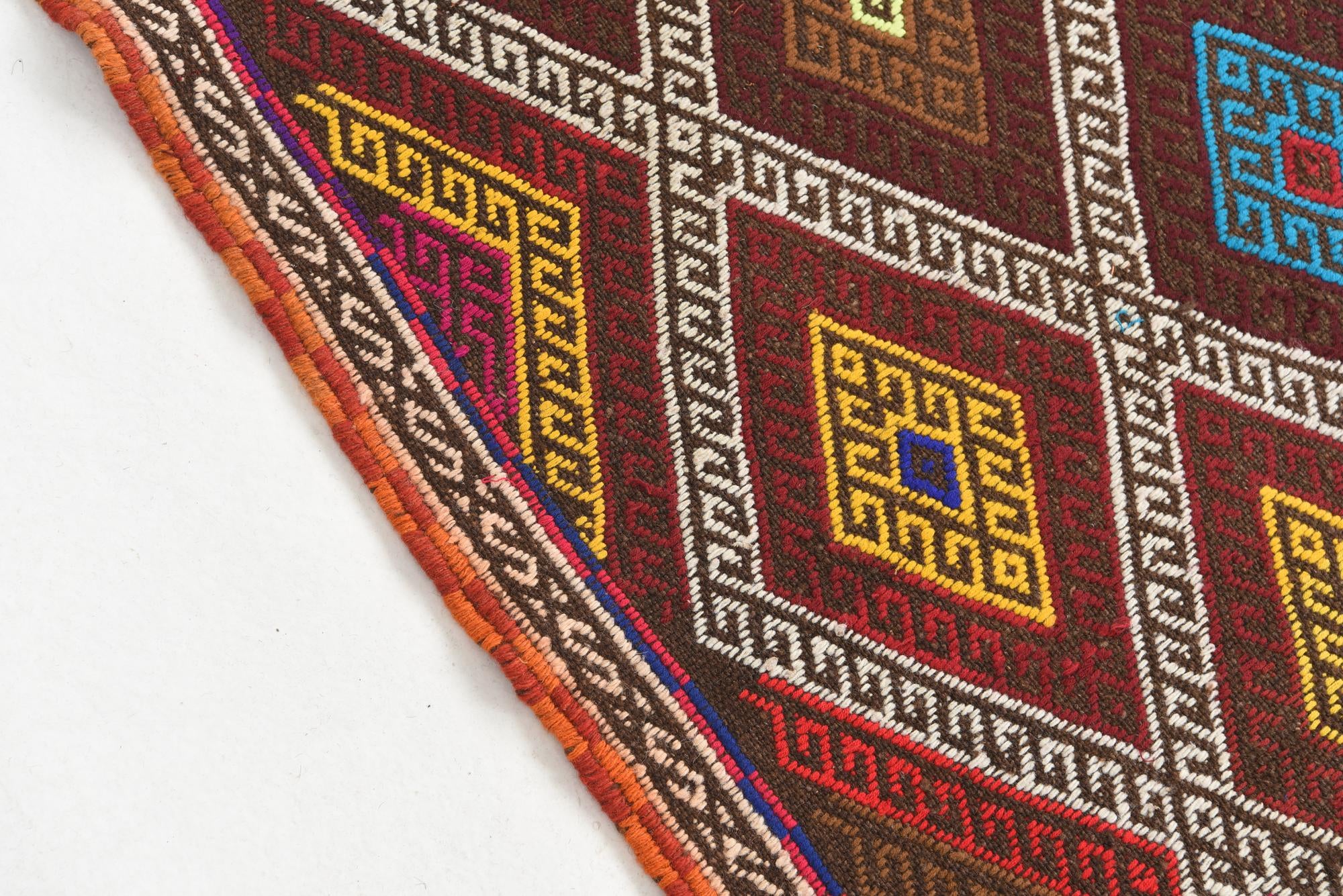 2' 1 x 9' 7 Hand Knotted Kilim Fars Persian Wool Runner Rug