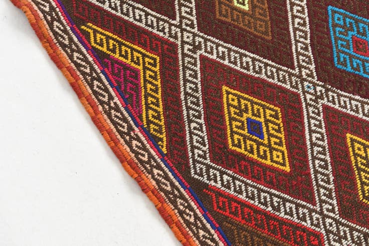 Detail image of 2' 1 x 9' 7 Hand Knotted Kilim Fars Persian Wool Runner Rug